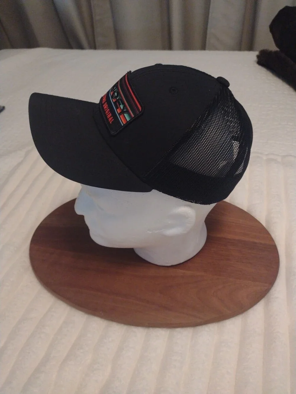 Hooey Trucker Cap Hat Youth Black Mesh Snapback Adjustable Striped Patch
